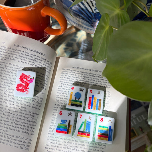 Mahjong tiles with books
