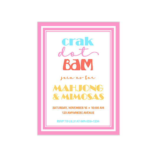 Crak Dot Bam Invitations