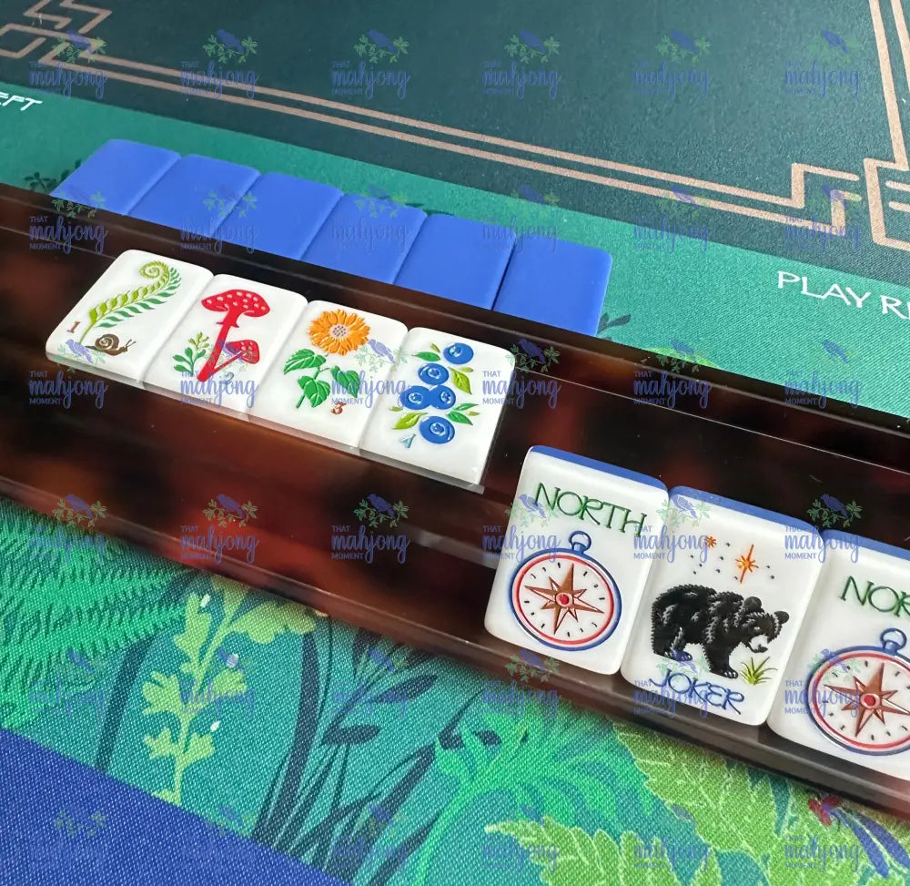 Tortoiseshell Straight Edge Mahjong Racks - Racks and Pushers